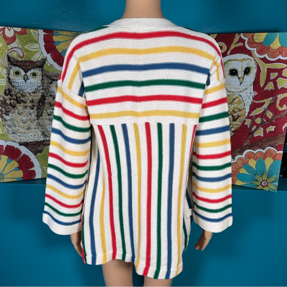 Vintage 70’s Tomboy of California Cardigan Sweater Rainbow Open Style - Picture 6 of 10
